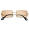 Hycredi Rectangle Sunglasses for MenWomen Small Rimless Square Shade Eyewear Tea