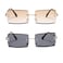 Hycredi Rectangle Sunglasses for MenWomen Small Rimless Square Shade Eyewear Tea Black