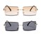 Hycredi Rectangle Sunglasses for MenWomen Small Rimless Square Shade Eyewear Tea Black