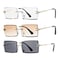 Hycredi Rectangle Sunglasses for MenWomen Small Rimless Square Shade Eyewear Tea White Black