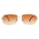 Hycredi Rimless Rectangle Sunglasses for MenWomen Frameless Square Trendy Shade Diamond Cutting Eyewear Brown Medium HY117C