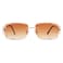 Hycredi Rimless Rectangle Sunglasses for MenWomen Frameless Square Trendy Shade Diamond Cutting Eyewear Brown Medium HY117C