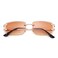 Hycredi Rimless Rectangle Sunglasses for MenWomen Frameless Square Trendy Shade Diamond Cutting Eyewear Brown Medium HY117C