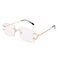 Hycredi Rimless Rectangle Sunglasses for MenWomen Frameless Square Trendy Shade Diamond Cutting Eyewear Clear Medium HY117F