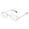 Hycredi Rimless Rectangle Sunglasses for MenWomen Frameless Square Trendy Shade Diamond Cutting Eyewear Clear Medium HY117F