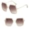 IKANOO Oversized Square Sunglasses for Women Hexagon Inspired Designer Style Shades Champagne