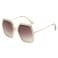 IKANOO Oversized Square Sunglasses for Women Hexagon Inspired Designer Style Shades Champagne