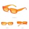 IKANOO Retro Rectangle Sunglasses for Women Men Small Square Frame Trendy Y2K 90s Black Sunglasses Orange