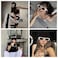 IKANOO Retro Rectangle Sunglasses for Women Men Small Square Frame Trendy Y2K 90s Black Sunglasses Orange