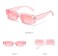 IKANOO Retro Rectangle Sunglasses for Women Men Small Square Frame Trendy Y2K 90s Black Sunglasses Pink