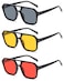 IKUVNA Retro 70s Square Aviator Sunglasses Women Men Vintage Rectangle Sunglasses Flat Frame Trendy Shades 3 Pack BlackYellowRed