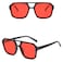 IKUVNA Retro 70s Square Aviator Sunglasses Women Men Vintage Rectangle Sunglasses Flat Frame Trendy Shades 3 Pack BlackYellowRed