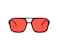 IKUVNA Retro 70s Square Aviator Sunglasses Women Men Vintage Rectangle Sunglasses Flat Frame Trendy Shades Red