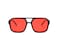 IKUVNA Retro 70s Square Aviator Sunglasses Women Men Vintage Rectangle Sunglasses Flat Frame Trendy Shades Red