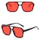 IKUVNA Retro 70s Square Aviator Sunglasses Women Men Vintage Rectangle Sunglasses Flat Frame Trendy Shades Red