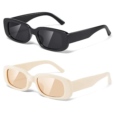 JASPIN Rectangle Sunglasses for Women Men Trendy Y2k Retro 90s Sun Glasses UV Protection Cool Square Frame