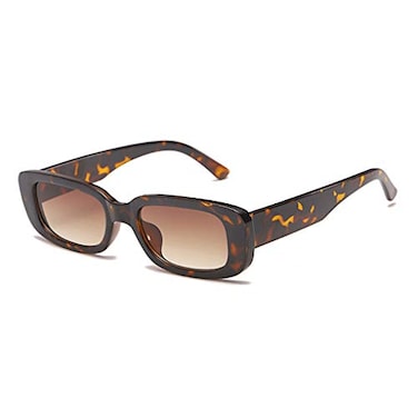 JUSLINK Rectangle Sunglasses for Women Trendy Retro Fashion 90s Sunglasses UV 400 Protection Square Frame Eyewear Leopard