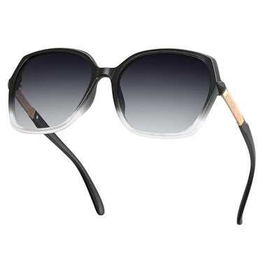KALIYADI Polarized Sunglasses Womens Trendy Square Ladies Sun Glasses Classic Shades Sparkling Frame UV400 ProtectionGradient Black