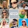 kimorn Rectangle Sunglasses for Women Men Trendy Retro Trendy Sun Glasses 90s Vintage Square Frame K1307 BlackOffwhite Frame Grey Lens