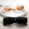 kimorn Rectangle Sunglasses for Women Men Trendy Retro Trendy Sun Glasses 90s Vintage Square Frame K1307 BlackOffwhite Frame Grey Lens