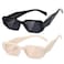kimorn Rectangle Sunglasses for Women Men Trendy Retro Trendy Sun Glasses 90s Vintage Square Frame K1307 BlackOffwhite Frame Grey Lens