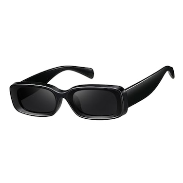 kimorn Retro Rectangle Sunglasses for Women Men Thick Frame Sun Glasses UV Protection Shades K1703 Black