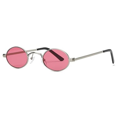 kimorn Sunglasses Small Round Metal Frame Oval Candy Colors Unisex Sun Glasses K0577 SilverRed