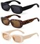 KUGUAOK 3 PACK Retro Rectangle Sunglasses Women and Men Vintage Small Square Sun Glasses UV Protection