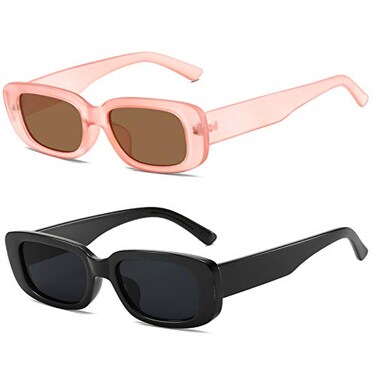 KUGUAOK Retro Rectangle Sunglasses Women and Men Vintage Small Square Sun Glasses UV Protection Glasse