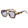 Laurinny Trendy Square Aviator Sunglasses For Women Retro Thick Double Bridge Hexagon Sun Glasses Tortoise shellLight Grey