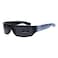 Locs Mad Dog Hardcore Gangster Cholo Narrow Rectangular Sunglasses Blue Bandana
