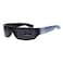 Locs Mad Dog Hardcore Gangster Cholo Narrow Rectangular Sunglasses Blue Bandana