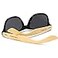 Long Keeper Bamboo Wood Arms Sunglasses for Women Men Black Blue