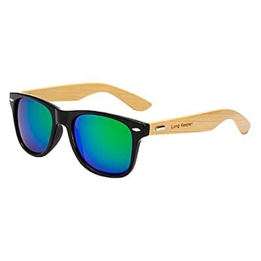 Long Keeper Bamboo Wood Arms Sunglasses for Women Men Black Green