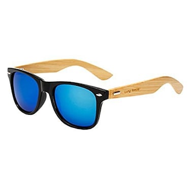Long Keeper Bamboo Wood Arms Sunglasses for Women Men Blue Blue