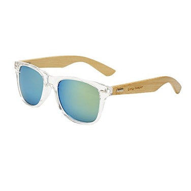 Long Keeper Bamboo Wood Arms Sunglasses for Women Men transparent gold