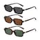 MASDUN Polarized Narrow Rectangle Sunglasses for Women Men Trendy Y2k Retro 90s Sun Glasses 3 Pack BlackBrownG15