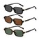 MASDUN Polarized Narrow Rectangle Sunglasses for Women Men Trendy Y2k Retro 90s Sun Glasses 3 Pack BlackBrownG15