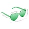 Maxdot Heart Shape Sunglasses Rimless Transparent Heart Glasses Party Favors Green