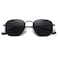 MEETSUN Polarized Hexagon Sunglasses for Women Men Polygon Square Sun Glasses UV400 Protection Metal Frame BlackGray