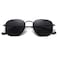 MEETSUN Polarized Hexagon Sunglasses for Women Men Polygon Square Sun Glasses UV400 Protection Metal Frame BlackGray