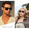 MEETSUN Polarized Sunglasses for Men Women Classic Retro Square Driving Sun Glasses UV400 Protection Matte Black