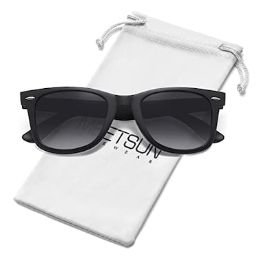 MEETSUN Polarized Sunglasses for Men Women Classic Retro Square Frame Driving Sun Glasses UV400 Protection Grey Gradient