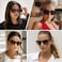 MEETSUN Polarized Sunglasses for Women Classic Retro Square Trendy Ladies Sun Glasses UV400 Leopard Brown Gradient