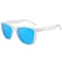 MEETSUN Polarized Sunglasses for Women Men Classic Retro Designer Style Clear FrameBLue Mirrored Lens 54