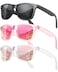 MEETSUN Polarized Sunglasses for Women Men Classic Retro Sun Glasses for Driving UV400 3 Pack Black Purple Pink Mirrored