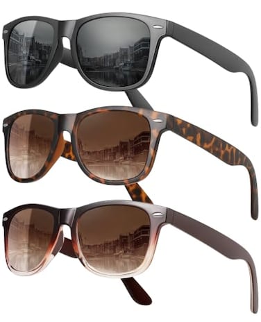 MEETSUN Polarized Sunglasses for Women Men Classic Retro Sun Glasses for Driving UV400 3 Pack Black Tortoise Brown Gradient