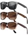 MEETSUN Polarized Sunglasses for Women Men Classic Retro Sun Glasses for Driving UV400 3 Pack Black Tortoise Brown Gradient