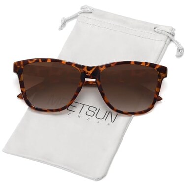 MEETSUN Polarized Sunglasses for Women Men Classic Retro Trendy Designer Style Brown Leopard