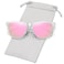 MEETSUN Polarized Sunglasses for Women Men Classic Retro Trendy Style UV Protection Pink mirrorclear frame